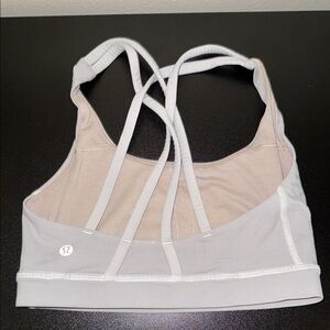 lululemon athletica Light Gray Strappy Sports Bra